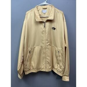 Georgia Tech Jacket Mens XL Cutter &‎ Buck Yellow Full zip pockets Embroidered